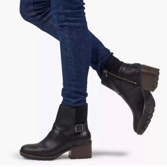 Sorel Cate Ankle Boots Black Waterproof Leather10